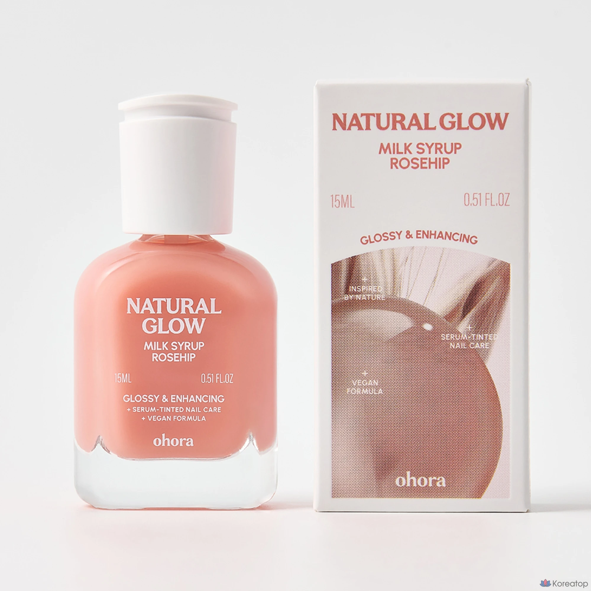 Укрепляющее средство для ногтей Ohora Natural Glow Milk Syrup Nail Strengthener Rosehip, 15 мл, 1 шт.