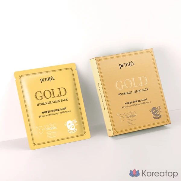 Тканевая маска для лица Petitfee Gold Hydrogel Mask, 32 г, 5 шт.