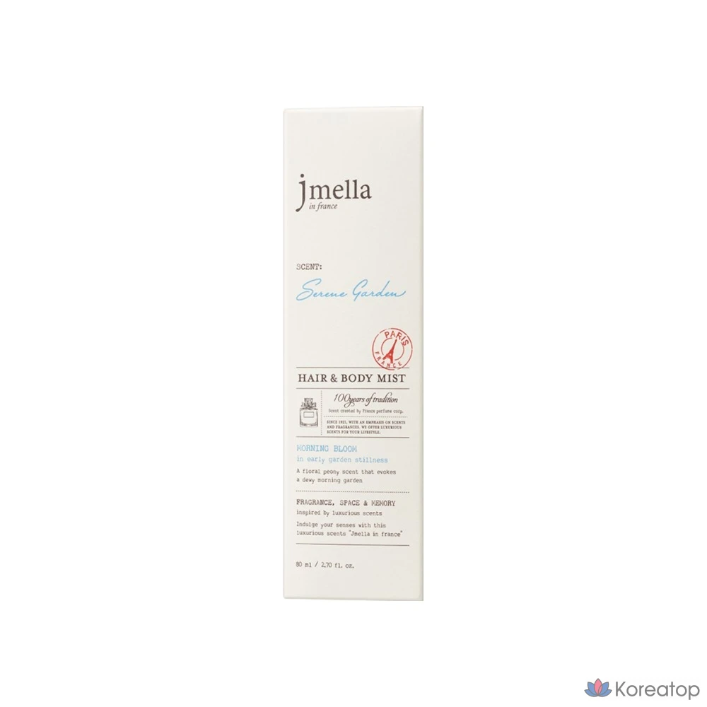 Парфюмированный спрей для волос и тела Jmella In France Serene Garden Perfume Hair & Body Mist Floral Peony, 80 мл, 1 шт.