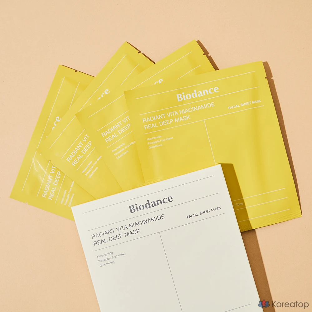 Гидрогелевая маска для лица Biodance Radiant Vita Niacinamide Real Deep Mask, 20 шт., фото 2