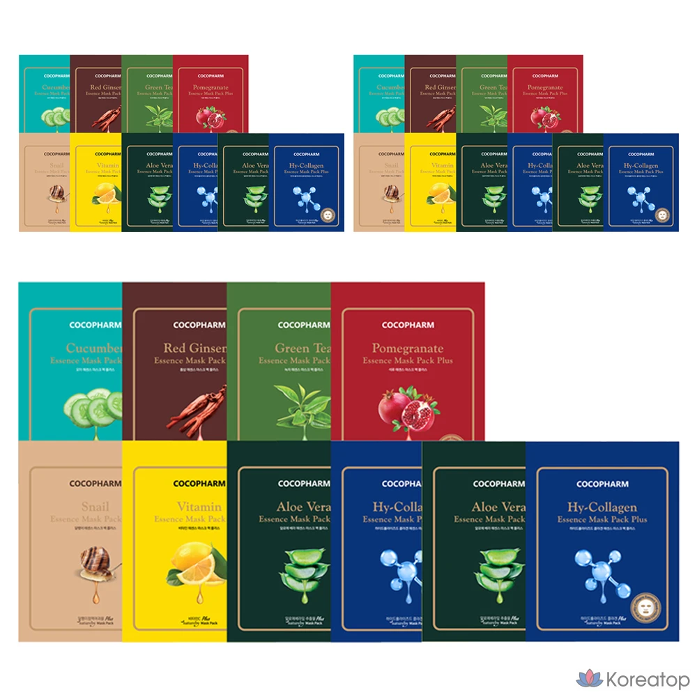 Тканевая маска для лица Natureby Coccopharm Essence Mask Pack Plus Mixed, 100 шт., 3 шт.
