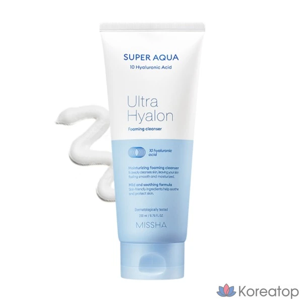 Пенка для умывания Missha Super Aqua Ultra Hyalon Foaming Cleanser, 200 мл, 1 шт.