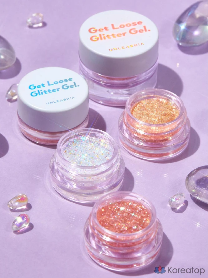 Глиттер-гель для век Unleashia Get Loose Glitter Gel Mini Eyeshadow, оттенок N 3 Gold Obsession, 1 шт., фото 7
