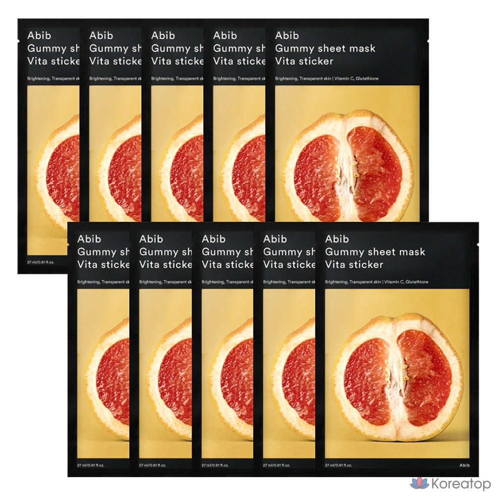 Тканевая маска для лица Abib Gummy Sticker Vita Sticker, 27 мл, 10 шт.