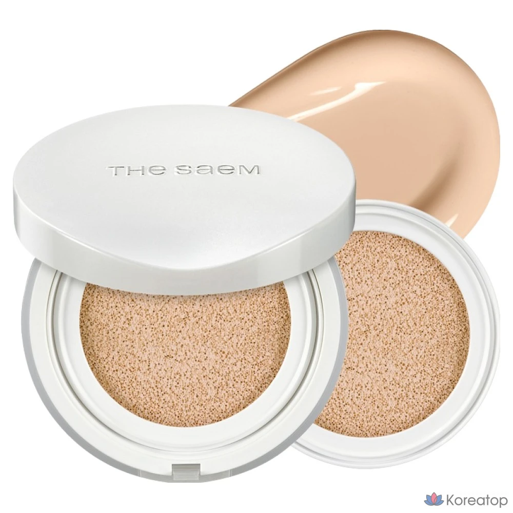Кушон The Saem Skin Perfection Glutathione Toning Cushion, оттенок 21C Petal Beige, 12 г + 12 г, 1 шт.