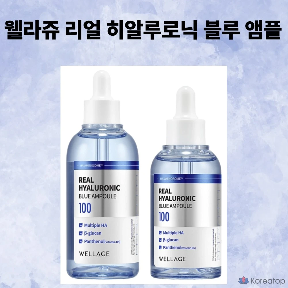 Ампульная сыворотка WELLAGE Real Hyaluronic Blue 100 Ampoule, 160 мл, 1 шт., фото 2