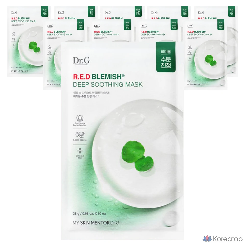 Успокаивающая маска для лица Dr. G Red Blemish Deep Soothing Mask, 280 г, 10 шт.