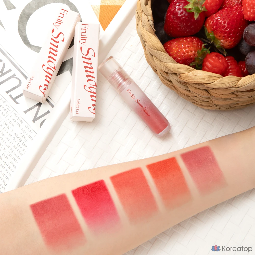Тинт для губ MERZY Fruity Smudging Velvet Tint, оттенок FS3 Rich Smudging, 3.5 г, 1 шт., фото 4