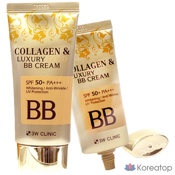 Тональный крем 3W Clinic Collagen &amp; Luxury Gold BB Cream SPF50+ PA+++, 50 мл, 1 шт.