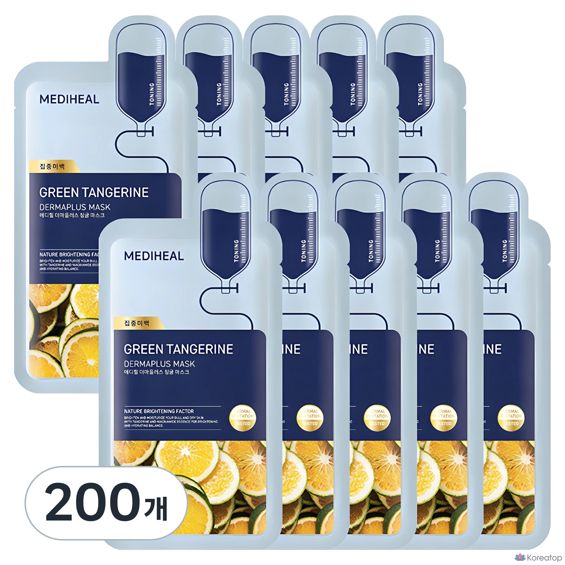 Тканевая маска для лица MEDIHEAL Derma Plus Green Tangerine Mask, 200 шт.