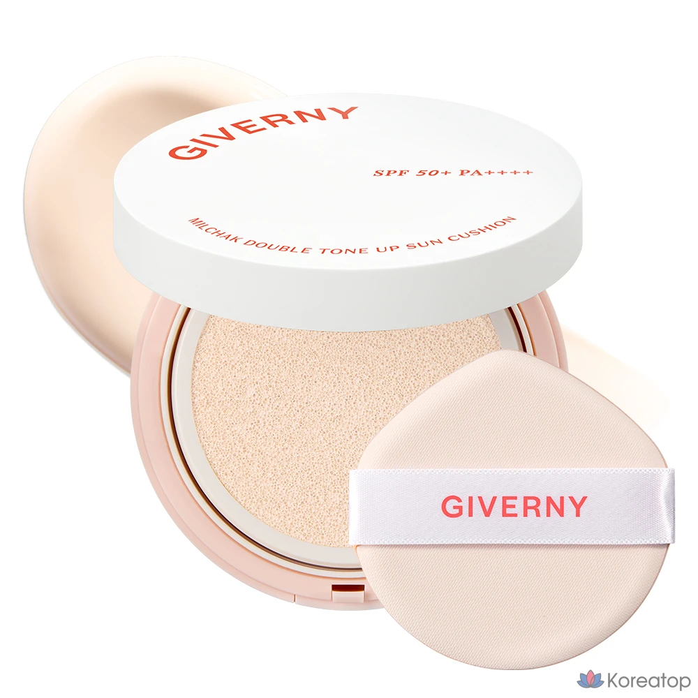 Кушон Giverny Fit Double Tone-up Clear Sun Cushion, оттенок Ivory, 25 г, 1 шт.