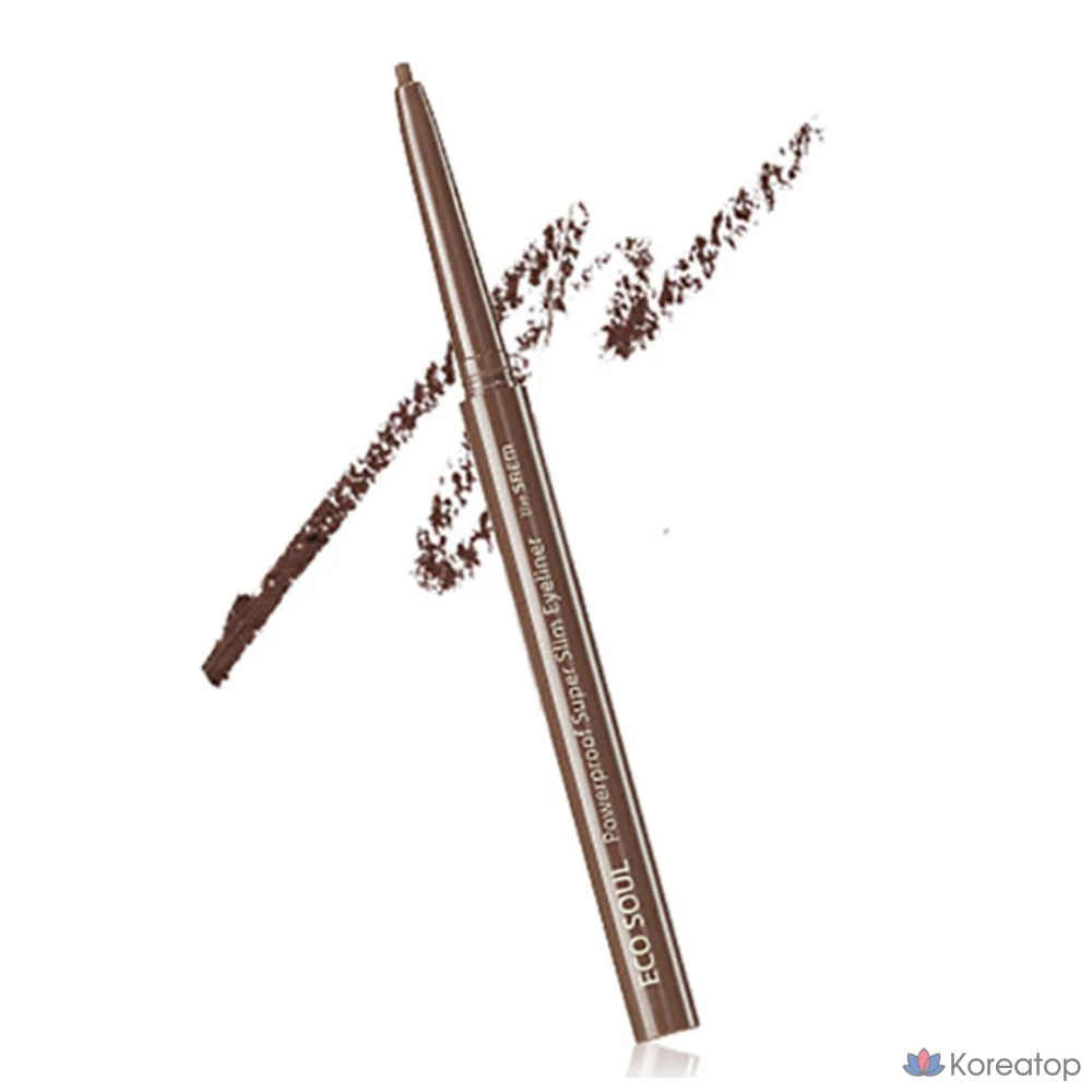 Подводка для глаз The Saem Eco Soul Powerproof Super Slim Eyeliner, оттенок Teddy Brown, 0.1 г, 1 шт.