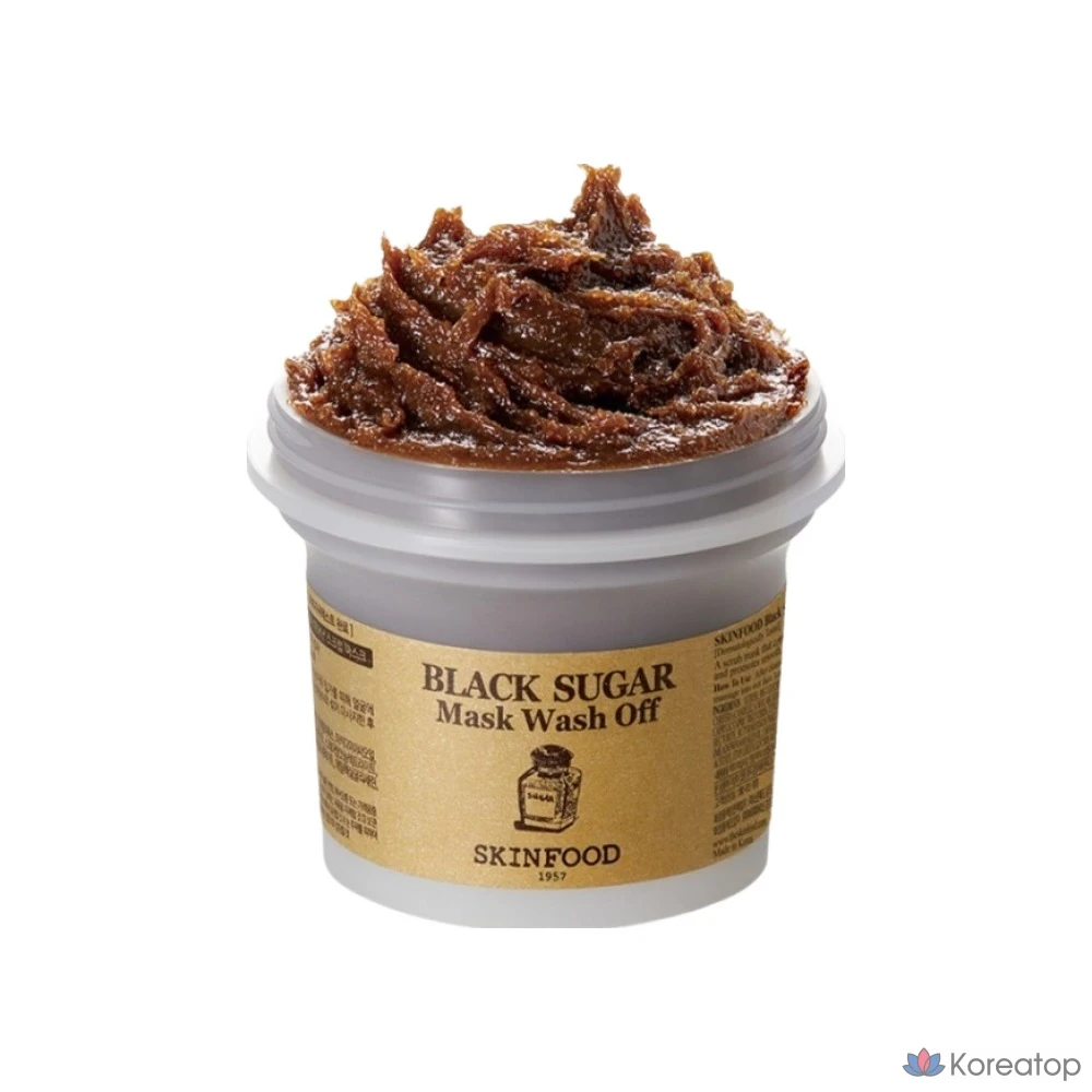 Скраб-маска для лица Skinfood Black Sugar Mask Wash-off, 6 шт., фото 3