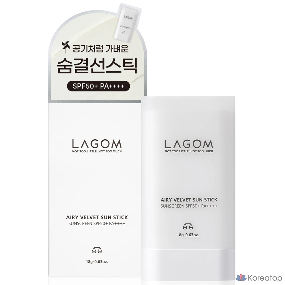 Солнцезащитный стик LAGOM Airy Velvet Sun Stick SPF50+ PA++++, 18 г, 1 шт.