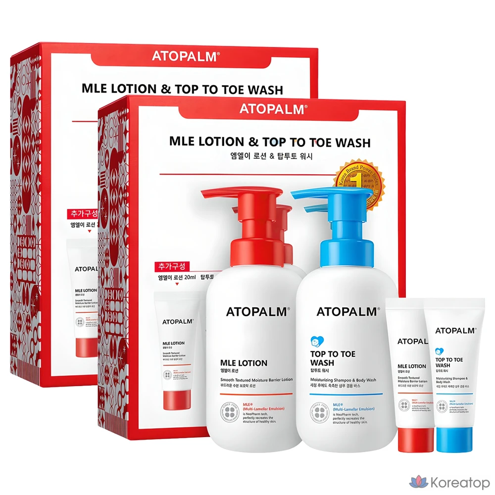 Набор для ухода Atopalm MLE Lotion 300ml + 20ml + Top-to-Toe Wash 300ml + 20ml Set, 2 шт.