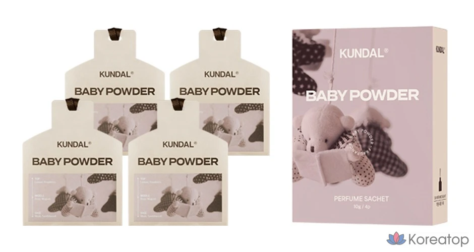 Ароматизатор для автомобиля Kundal Perfumed Sachet, оттенок Baby Powder, 7 г, 4 шт., фото 4