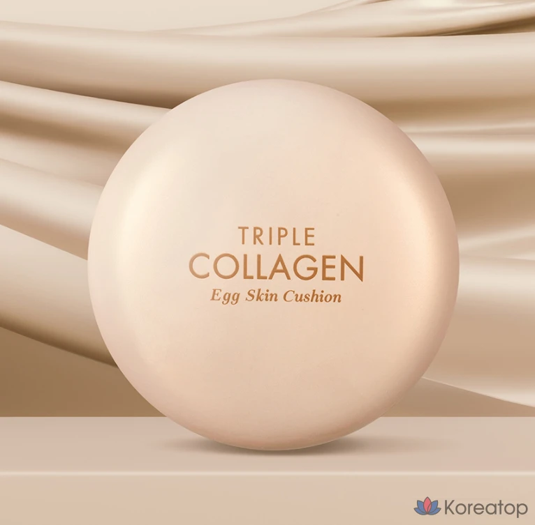 Кушон-основа Tony Moly Triple Collagen Egg Skin Cushion Foundation, оттенок 02 Warm Beige, 15 г, 1 шт.