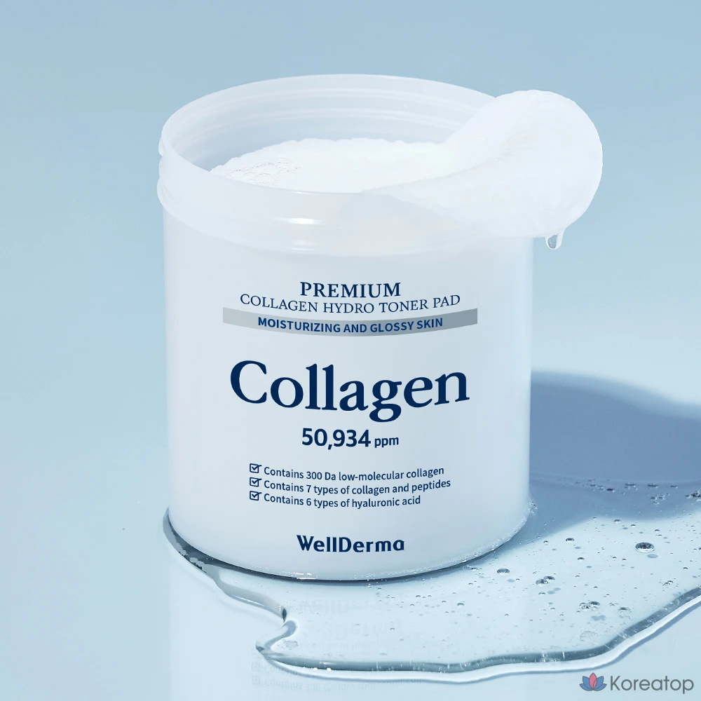 Тонер-пэды WellDerma Premium Collagen Hydro Toner Pad, 250 г, 60 шт.