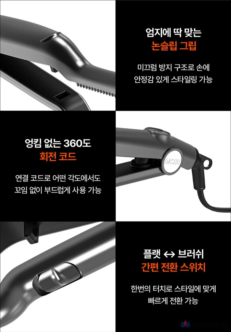 Стайлер для волос DASHU Daily Easy Slim Styler, черный, DS-J100