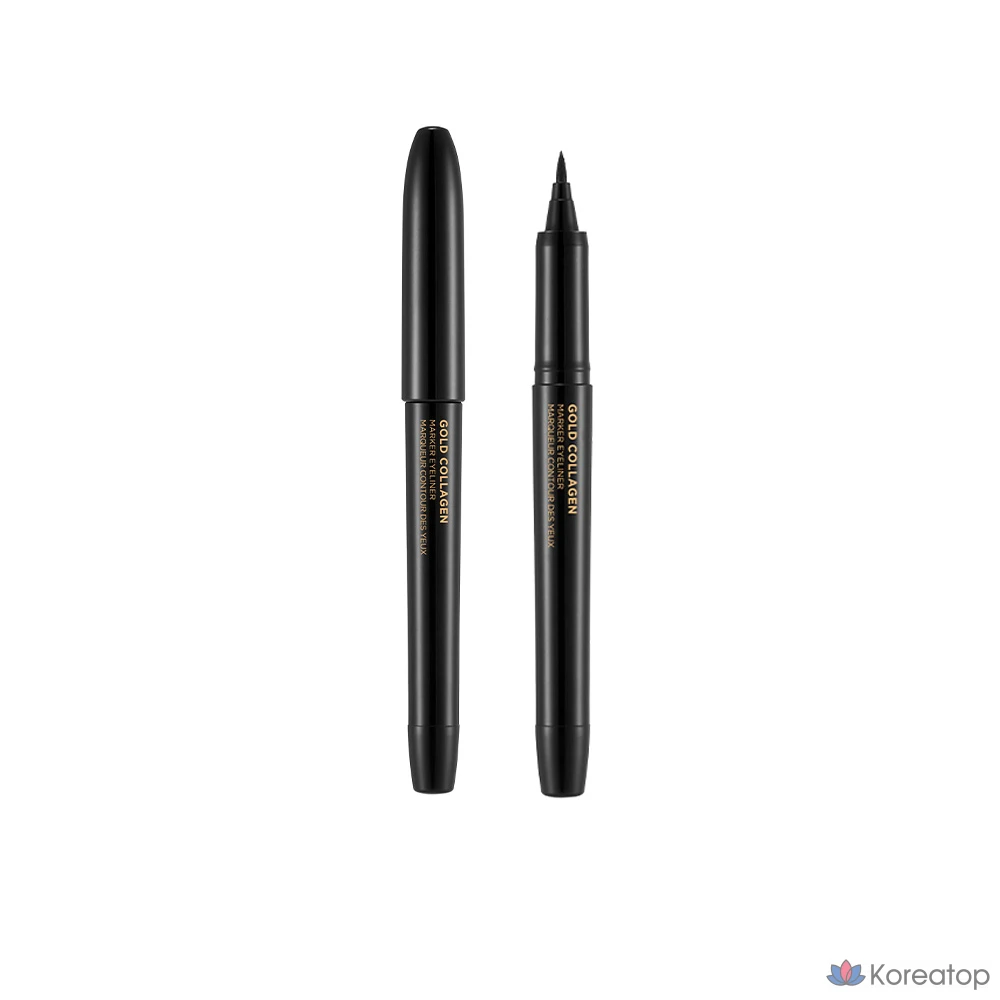 Айлайнер The Face Shop Gold Collagen Marker Pen Eyeliner, оттенок 01 Black, 1 г, 1 шт.