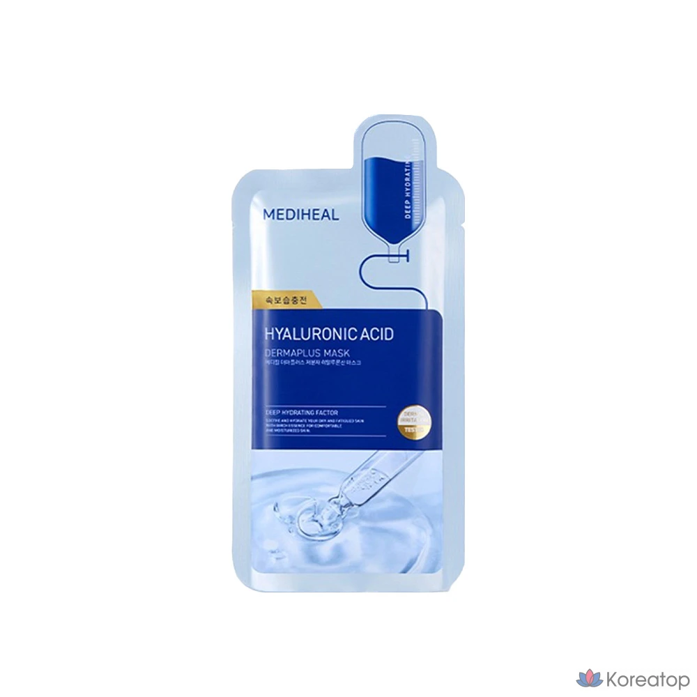 Тканевая маска для лица MEDIHEAL Derma Plus Low Molecular Hyaluronic Acid Mask, 10 шт.