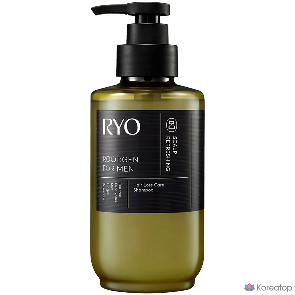 Шампунь Ryo Rootgen Men's Customized Anti-Hair Loss Care, аромат чайного дерева и эвкалипта, 353 мл, 1 шт.