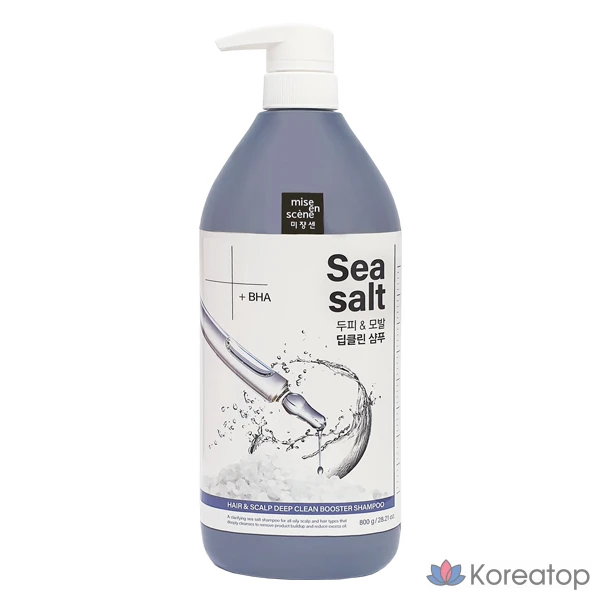 Шампунь для волос и кожи головы Mise en Scene Hair &amp; Scalp Deep Clean Booster Shampoo Sea Salt, 800 г, 1 шт.