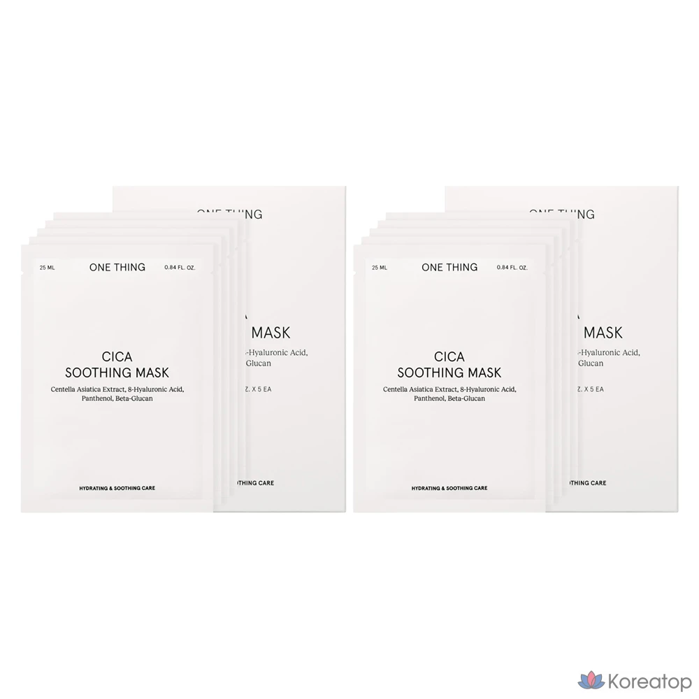 Тканевая маска для лица One Thing Cica Soothing Mask, 10 шт.