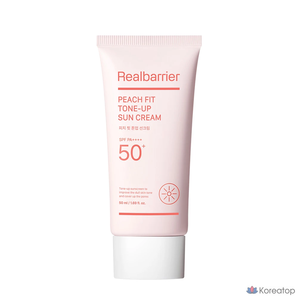 Солнцезащитный крем Real Barrier Peach Fit Tone-Up Sun Cream SPF50+ PA++++, 50 мл, 1 шт.