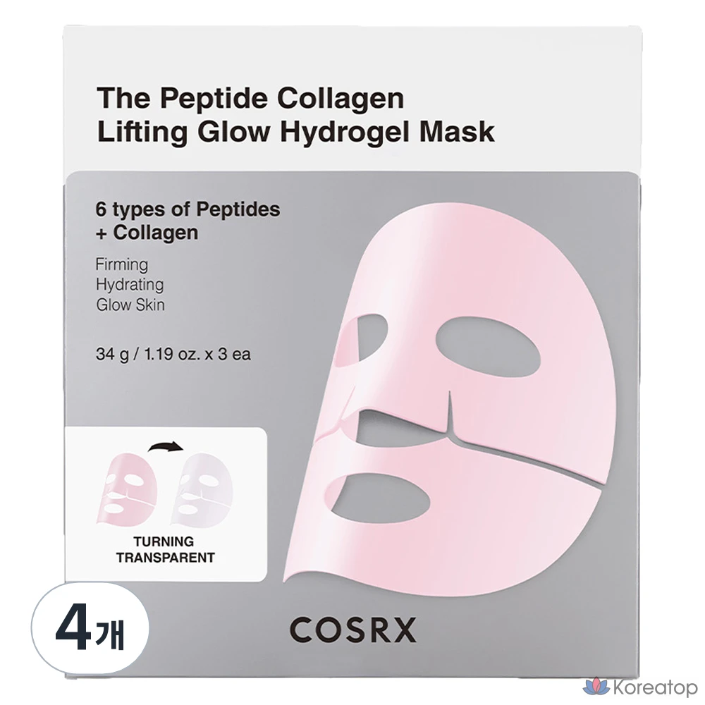 Тканевая маска для лица COSRX The Peptide Collagen Lifting Glow Hydrogel Mask, 12 шт.