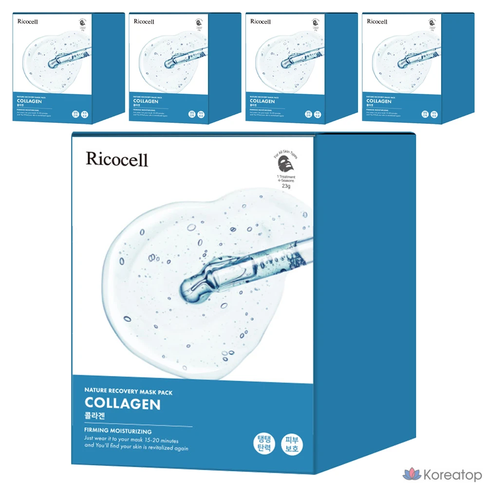 Тканевая маска для лица Ricocell Nature Recovery Mask Collagen, 150 шт.
