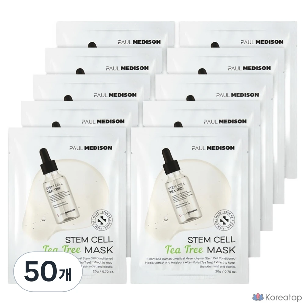 Тканевая маска для лица PAUL MEDISON Stem Cell Tea Tree Mask, 50 шт.
