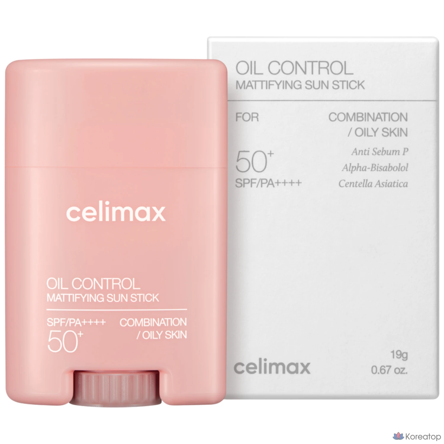 Солнцезащитный стик Celimax Oil Control Mattifying Sun Stick SPF50+ PA++++, 19 г, 1 шт.