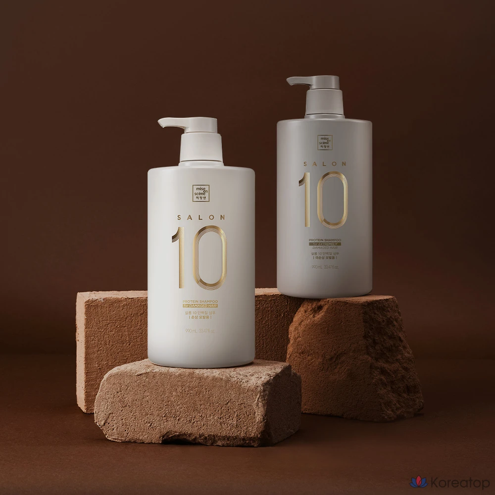Шампунь Mise en Scene Salon 10 Protein для поврежденных волос, 990 мл, 1 шт.