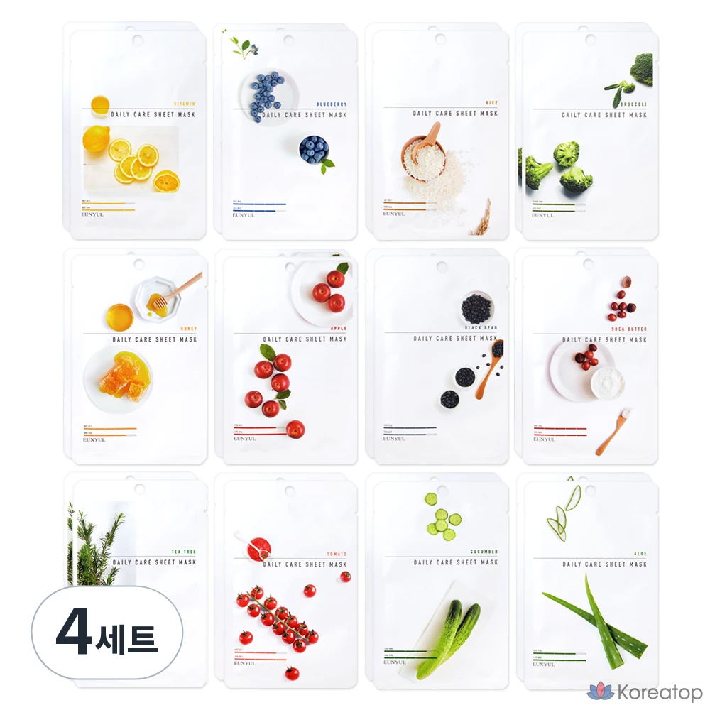 Тканевая маска для лица Eunyul Daily Care Sheet Mask 12 Types, 24 шт.