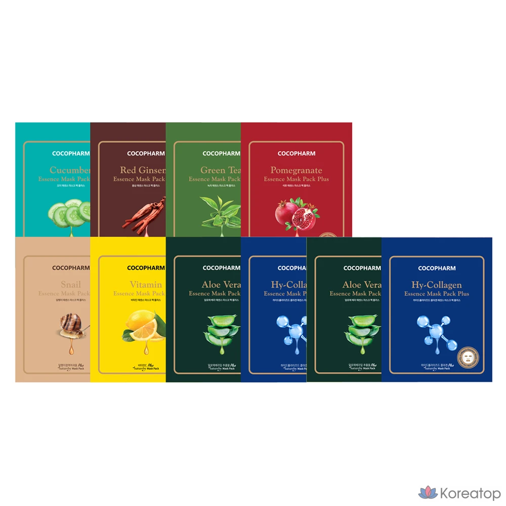 Тканевая маска для лица Natureby Coccopharm Essence Mask Pack Plus Mixed Set, 100 шт.