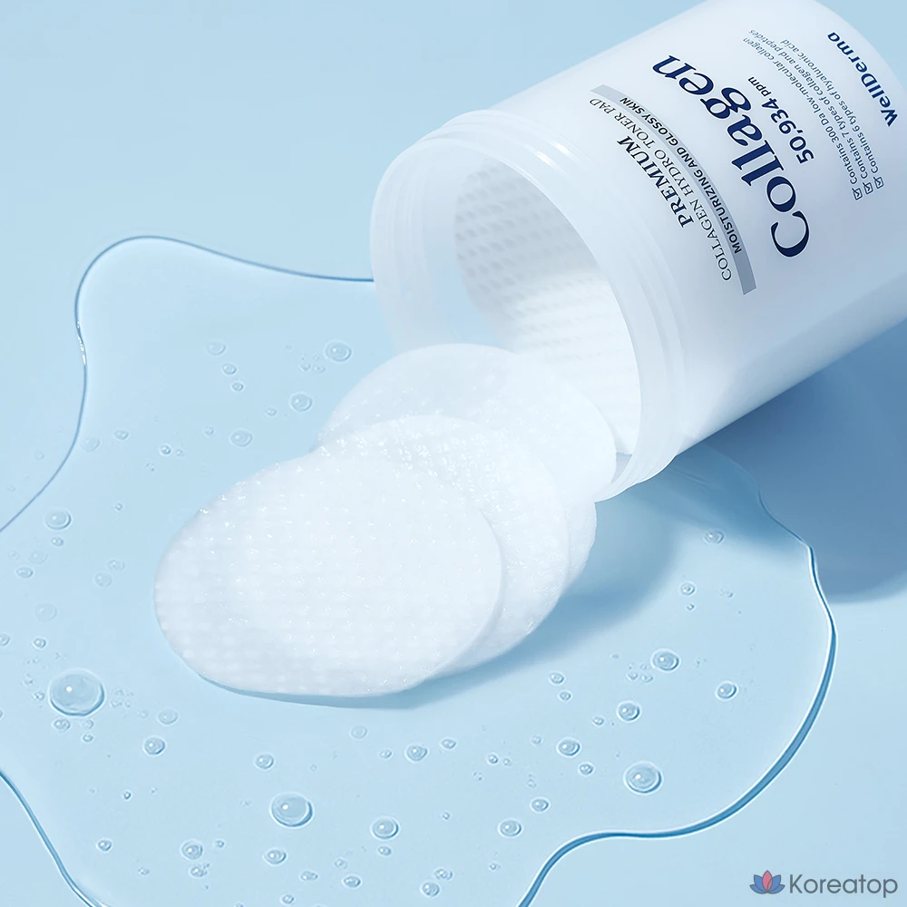 Тонер-пэды WellDerma Premium Collagen Hydro Toner Pad, 250 г, 60 шт.