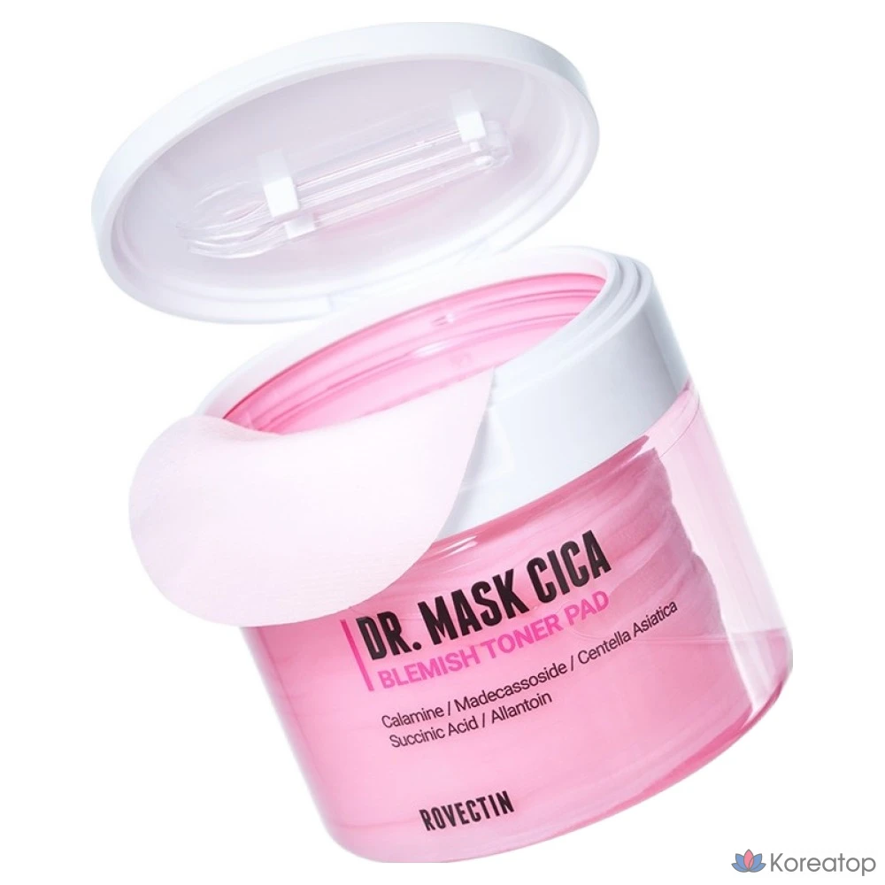 Тонер-пэды Rovectin Dr. Mask Cica Blemish Toner Pad, 70 шт., фото 2