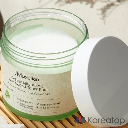 Тонер-пэды JM Solution Relief Low pH Mugwort Toner Pad, 140 мл, 70 шт.
