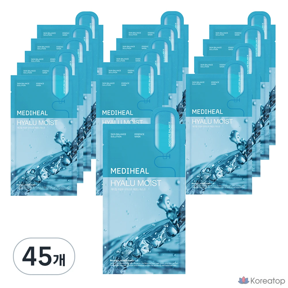 Тканевая маска для лица MEDIHEAL Hyalu Moist Essence Mask, 20 мл, 45 шт.