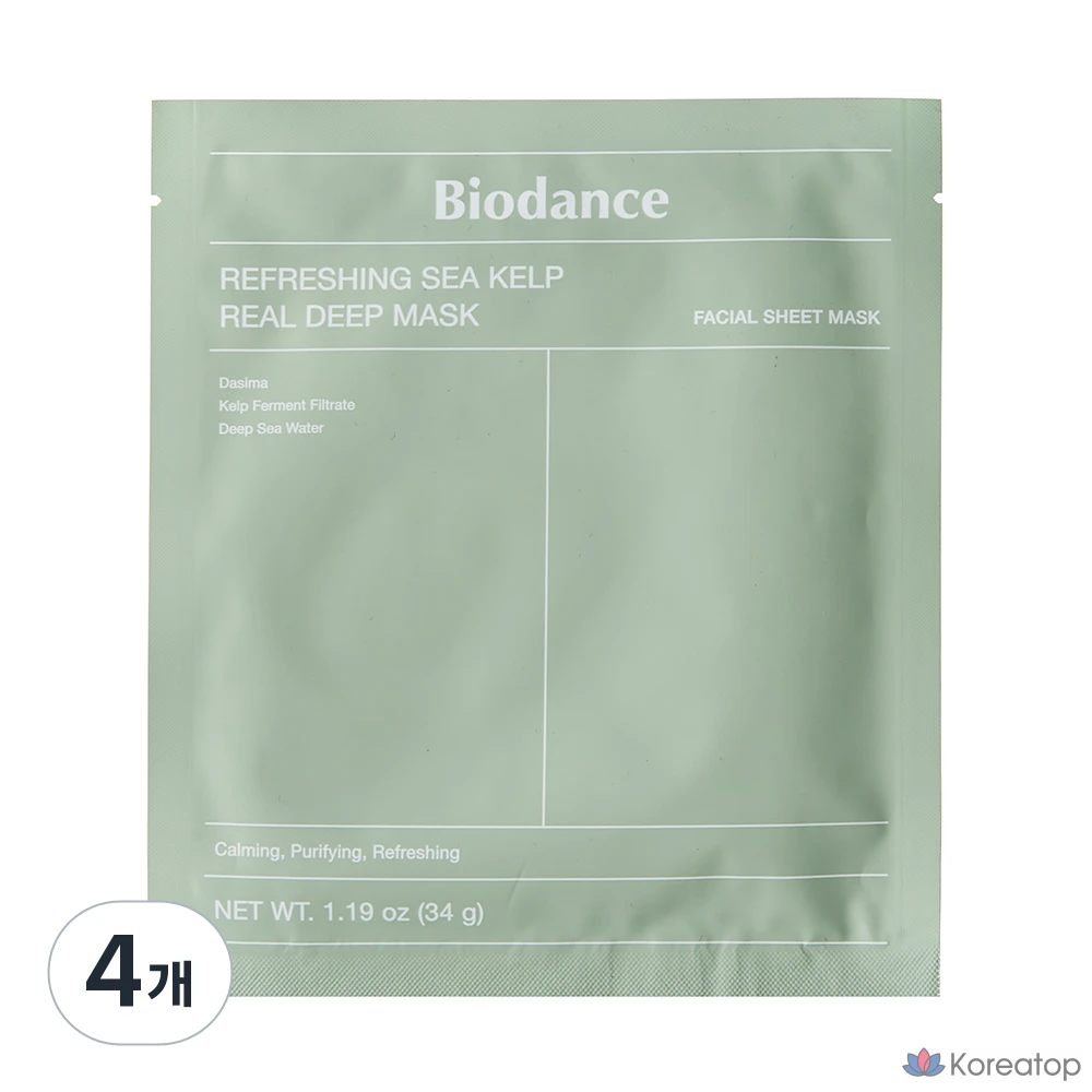 Biodance Освежающая маска из семян ламинарии Real Deep Mask, 1 штука, 4 штуки