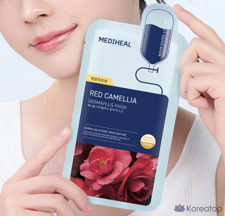 Тканевая маска для лица MEDIHEAL Derma Plus Camellia Mask, 10 шт.