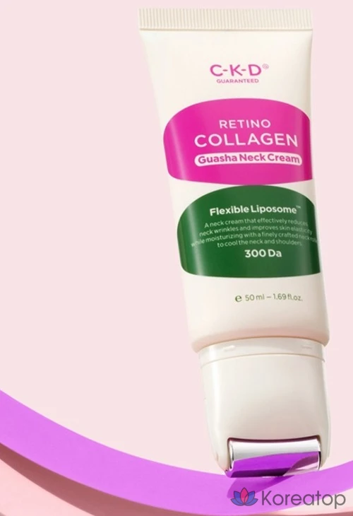 Крем для шеи CKD Retino Collagen Guasha Neck Cream, 50 мл, 2 шт. + Тканевая маска для лица CKD Elastic Glow Mask, 1 шт., фото 2