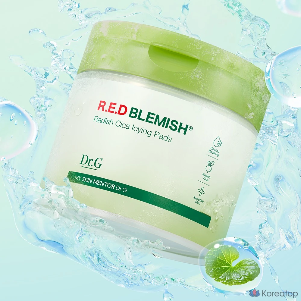 Пэды для лица Dr. G Red Blemish Turnip Cica Icing Pad, 190 мл, 60 шт.