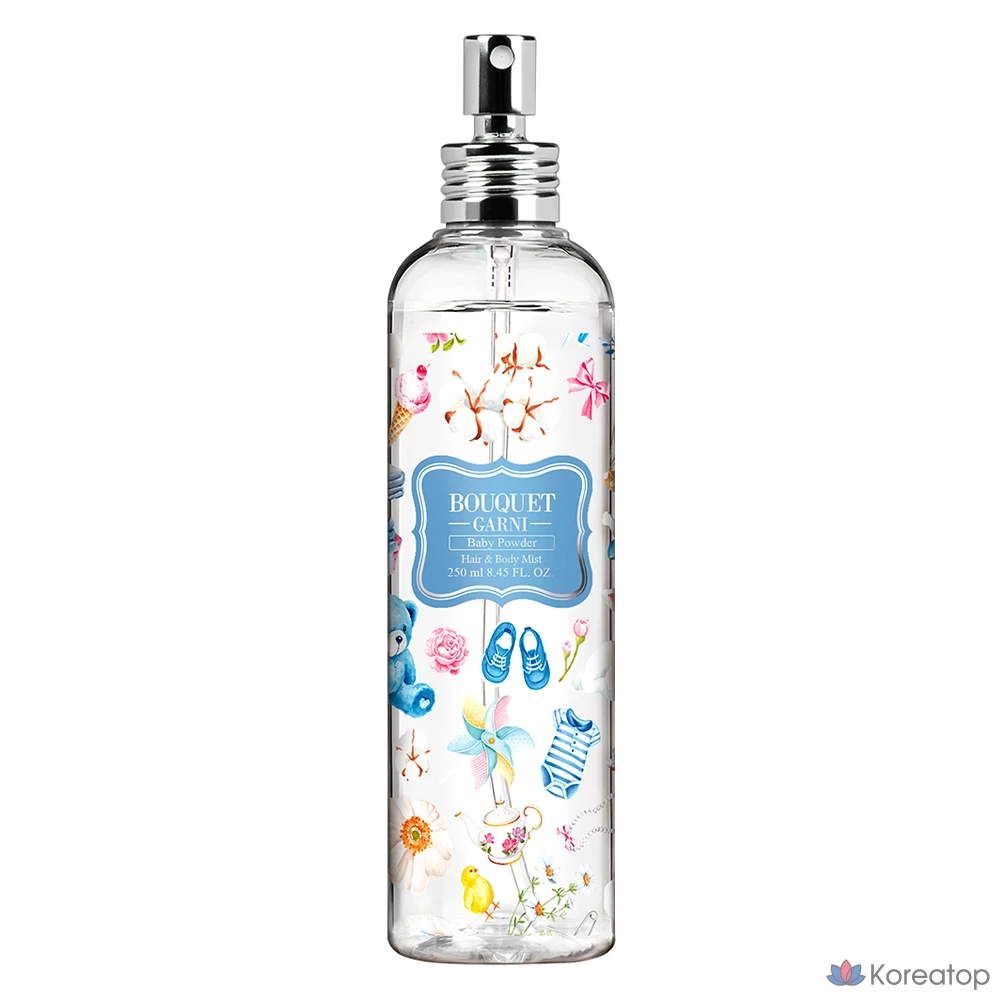 Парфюмированный спрей для тела и волос Bouquet Garni Fragranced Hair & Body Mist Baby Powder, 250 мл, 1 шт.