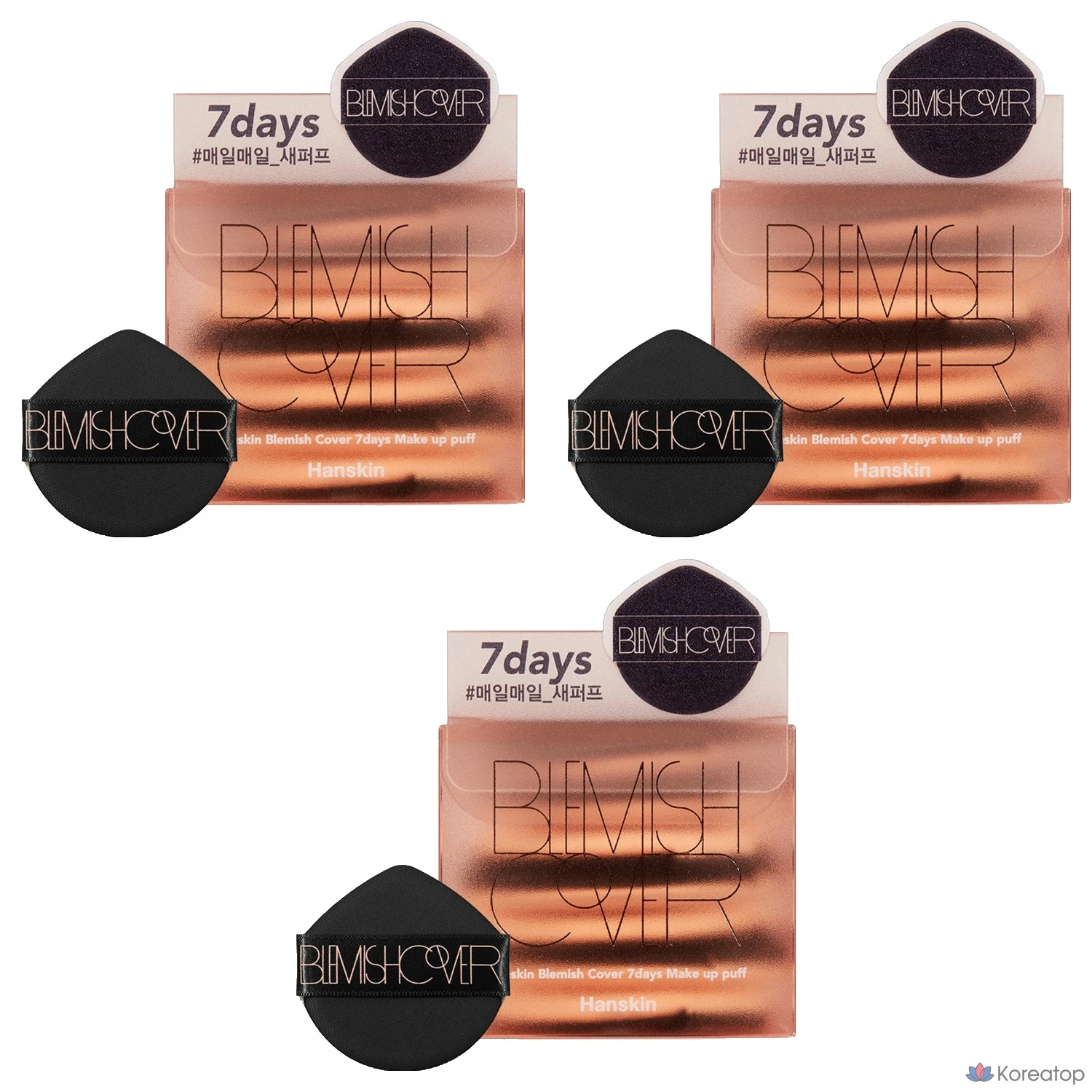 Набор для ухода HANSKIN Blemish Cover 7days Puff 7-piece Set, 3 шт.