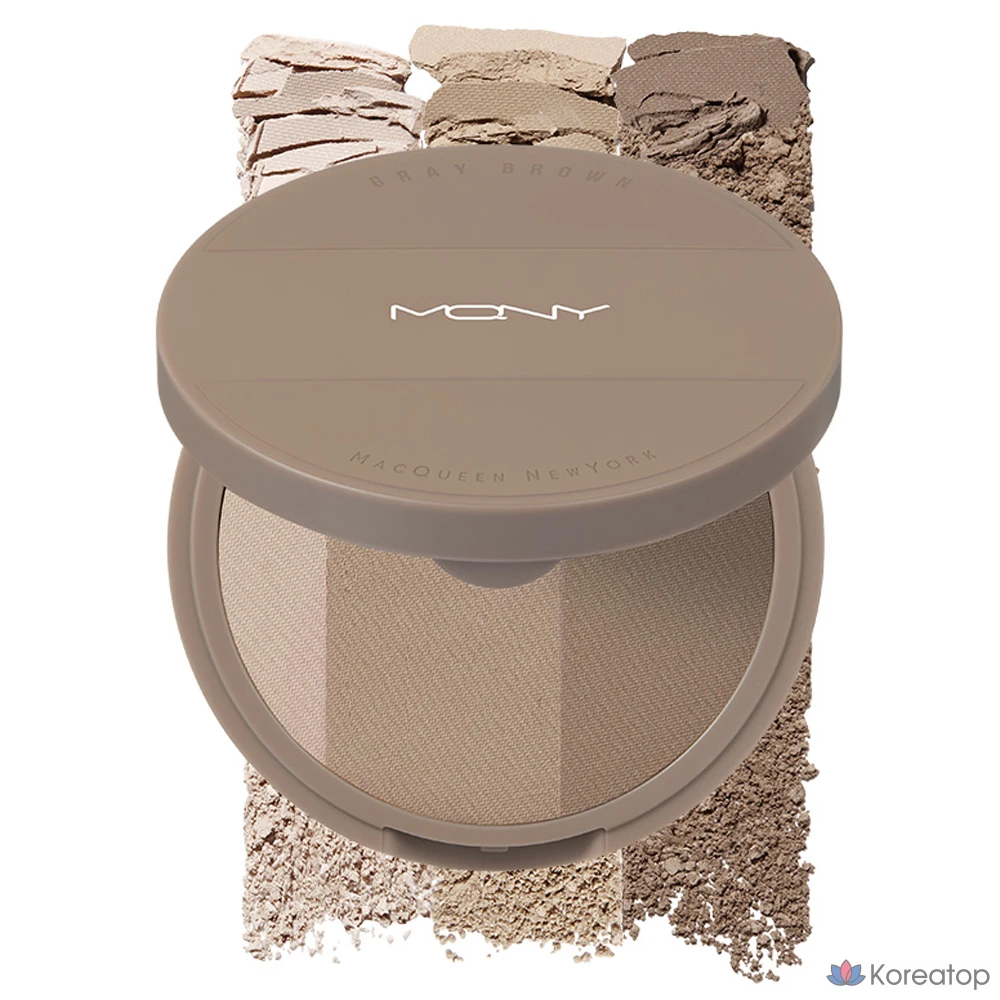 Пудра для лица Mqny Fake Up 3-Color Shading, оттенок Grave Brown, 9 г, 1 шт.