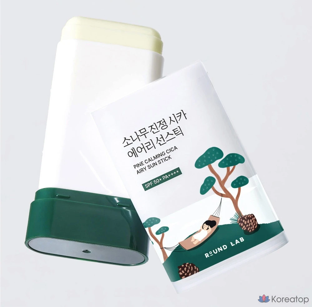 Солнцезащитный стик Round Lab Pine Calming Cica Airy Sun Stick SPF50+ PA++++, 19 г, 1 шт.