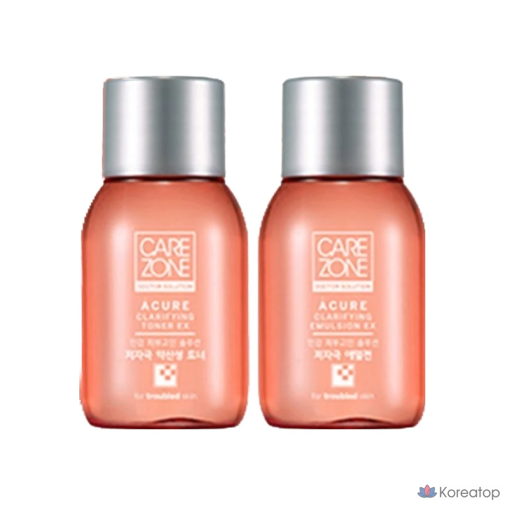 Набор для ухода Carezone Acure Clarifying Toner EX + Emulsion EX 2-piece Set, 3 шт., фото 6