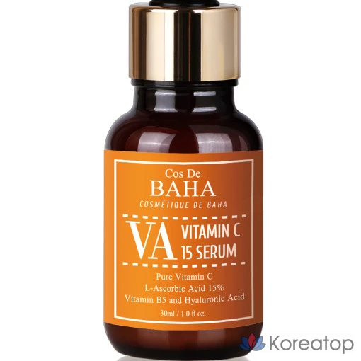 Ампульная сыворотка Cos De Baha VA Pure Vitamin C 15 Serum, 30 мл, 1 шт.